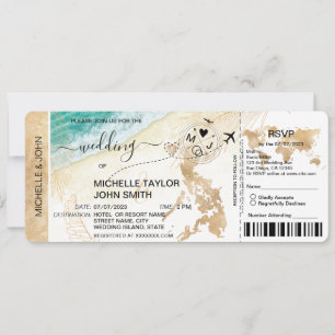 Boarding Pass Wereldkaart Philippines Beach RSVP Kaart