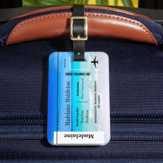 Boarding Pass Zee Ocean Scene Bagagelabel (Voorkant Insitu 2)