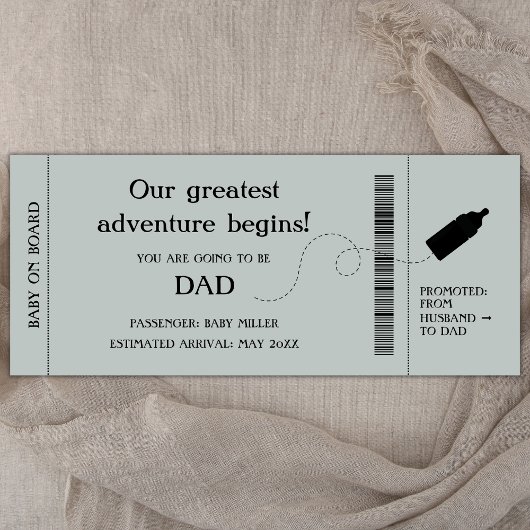 Boarding Pass Zwangerschap Aankondiging voor man