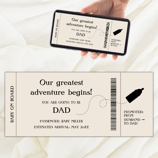Boarding Pass Zwangerschap Aankondiging voor man