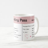 Boarding Pass Zwangerschap / Adoption Aankondiging Koffiemok (Voorkant rechts)