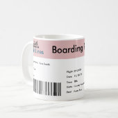 Boarding Pass Zwangerschap / Adoption Aankondiging Koffiemok (Voorkant links)