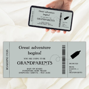 Boarding Pass Zwangerschapsaankondiging voor ouder Aankondiging