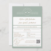 Boarding Passport Ticket Bestemming Bruiloft Kaart (Voorkant)