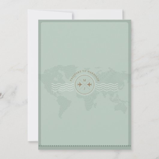 Boarding Passport Ticket Bestemming Bruiloft Kaart (Achterkant)