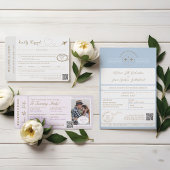 Boarding Passport Ticket Bestemming Bruiloft Kaart