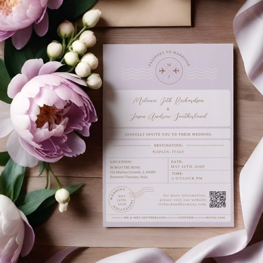 Boarding Passport Ticket Bestemming Bruiloft Kaart