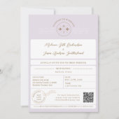 Boarding Passport Ticket Bestemming Bruiloft Kaart (Voorkant)