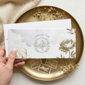 Boarding Plane Ticket Floral Destination Wedding Kaart