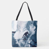 Boarding Trybe Tube, Hawaïaanse Surfer Beach Bag Tote Bag (Achterkant)