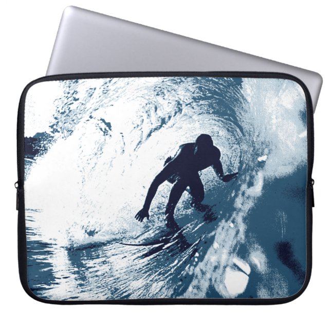 Boarding Trybe Tube, Hawaiian Surf Graphic Wetsuit Laptop Sleeve (Voorkant)