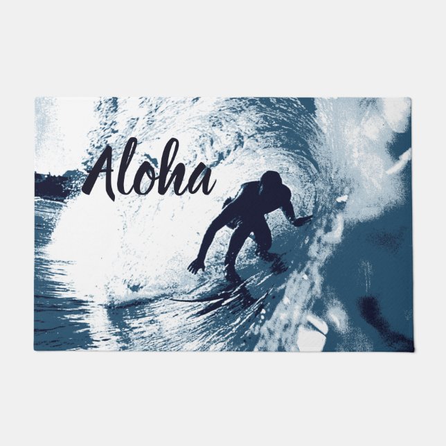 Boarding Trybe Tube, Hawaiian Surfer Aloha Deurmat (Voorkant)