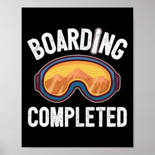 Boarding voltooid snowboard poster