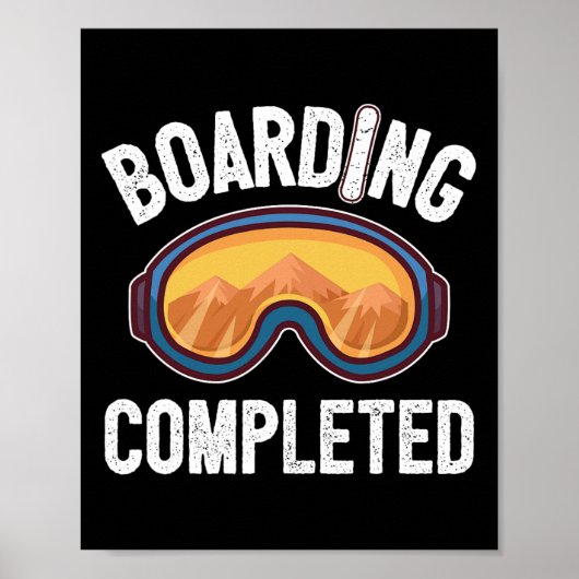 Boarding voltooid snowboard poster (Voorkant)