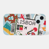 boardingpass van Lissabon iPhone 15 Case (Achterkant horizontaal)