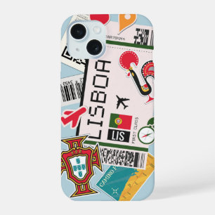 boardingpass van Lissabon iPhone 15 Case
