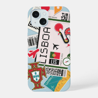 boardingpass van Lissabon iPhone 15 Case