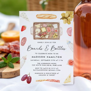 Boards and Bottles Charcuterie Baby Shower Kaart