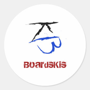 BoardsKis - Embleem Sticker (wit)