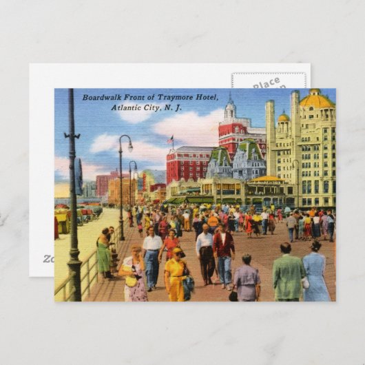 Boardwalk, Atlantic City  Briefkaart (Voorkant / Achterkant)