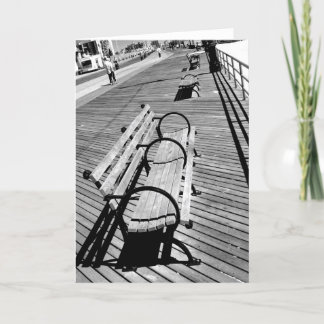 'Boardwalk Benches' Blank Wenskaart Kaart
