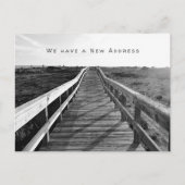Boardwalk Black n White New Address Briefkaart (Voorkant)
