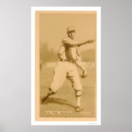 Boardwalk Brown Athletics Baseball 1914 Poster (Voorkant)