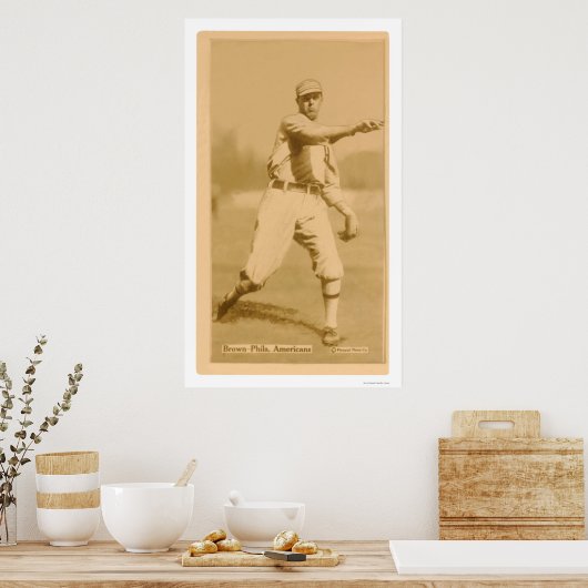 Boardwalk Brown Athletics Baseball 1914 Poster (Keuken)