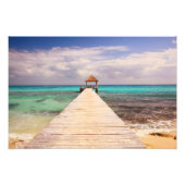 Boardwalk Dock in het Caribisch Zee Foto Afdruk (Voorkant)