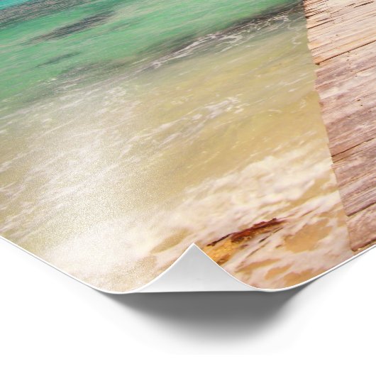 Boardwalk Dock in het Caribisch Zee Foto Afdruk (Hoek)