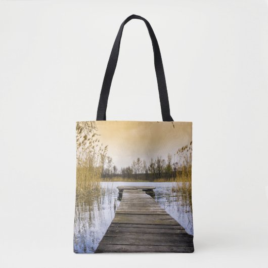 Boardwalk Dock on Ukraine River Tote Bag (Voorkant)