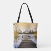 Boardwalk Dock on Ukraine River Tote Bag (Achterkant)