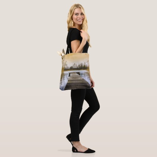 Boardwalk Dock on Ukraine River Tote Bag (Op model)