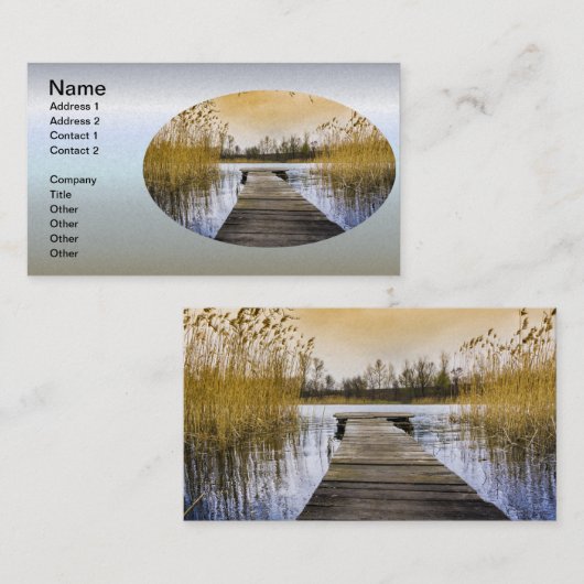 Boardwalk Dock op de Oekraïense rivier Visitekaartje (Voorkant / Achterkant)