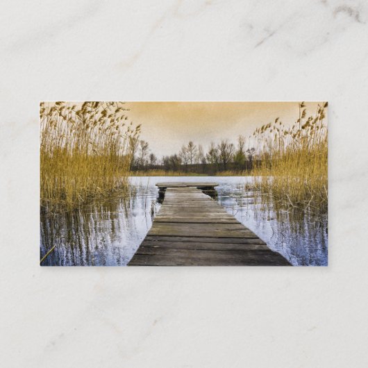 Boardwalk Dock op de Oekraïense rivier Visitekaartje (Achterkant)