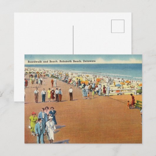  Boardwalk en Beach Rehoboth Delaware Briefkaart (Voorkant / Achterkant)