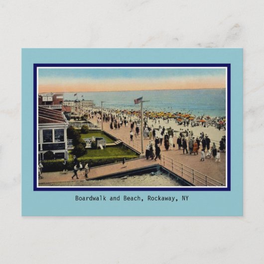  Boardwalk en strand Rockaway Park NY Briefkaart (Voorkant)