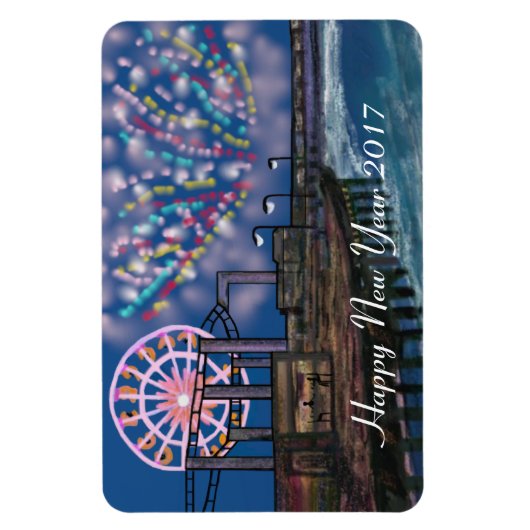 Boardwalk Fireworks Nieuwjaar Magneet (Verticaal)