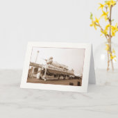 Boardwalk Food Stand Blank Wenskaart Kaart (Gele Bloem)