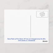 Boardwalk in Davis Park op Fire is dat. Briefkaart (Achterkant)