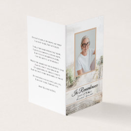 Boardwalk naar Beach Coastal Funeral Memorial Pray Visitekaartje