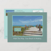 BOARDWALK NAAR BEACH/UW BEACH WACHT Briefkaart (Voorkant / Achterkant)