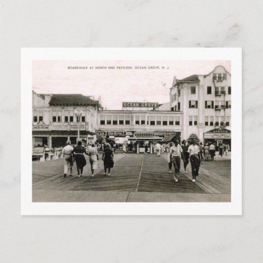 Boardwalk, Ocean Grove, Vintage van New Jersey Briefkaart (Voorkant)