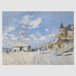 Boardwalk op Beach in Trouville door Monet Tissuepapier