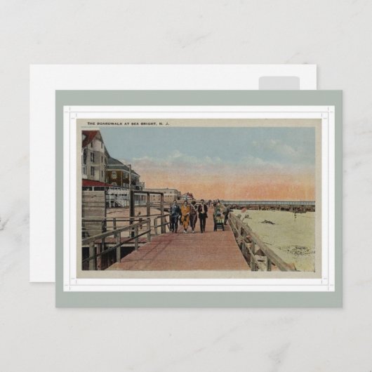 Boardwalk op Zee Bright New Jersey Briefkaart (Voorkant / Achterkant)