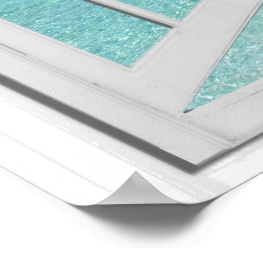 Boardwalk Pier Ocean Uitzicht Faux Poster (Hoek)