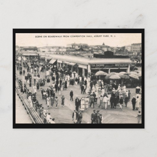 Boardwalk Scene, Asbury Park, NJ 1930s  Briefkaart (Voorkant)