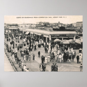 Boardwalk Scene, Asbury Park, NJ 1930s  Poster
