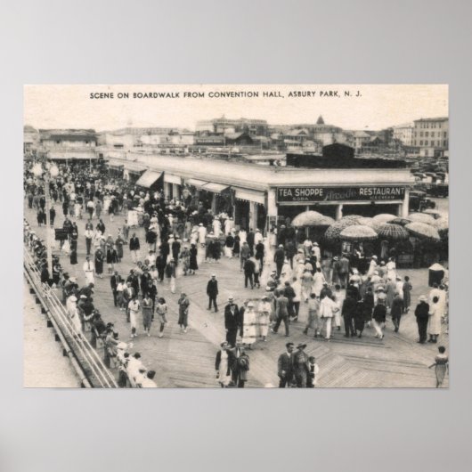 Boardwalk Scene, Asbury Park, NJ 1930s  Poster (Voorkant)