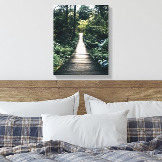 Boardwalk through door het bos canvas afdruk (Insitu (Slaapkamer))